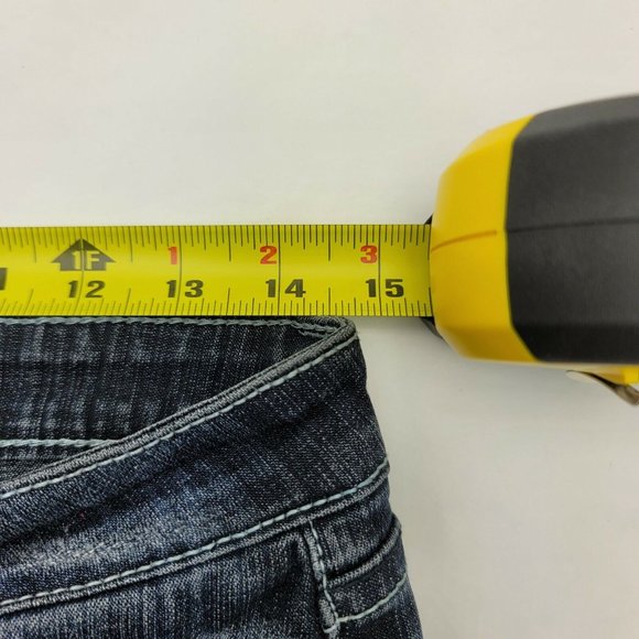 Papaya Premium Jeans Womens 11 (29x32) Blue Bootcut Stretch Denim Whiskered Y2K - Picture 5 of 6